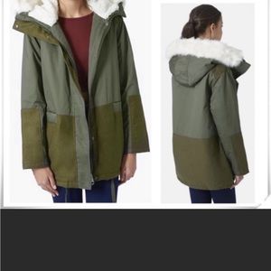Topshop olive green parka. Well loved but is still in good condition. Size S/M